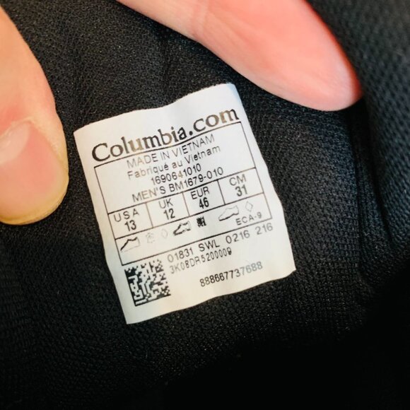 Columbia Bugaboot Plus II XTM Omni Heat Mens Boot #BM 3876-010 Black Charcoal - Picture 11 of 15